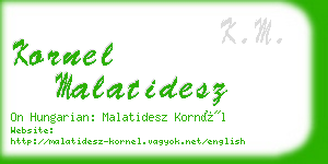 kornel malatidesz business card